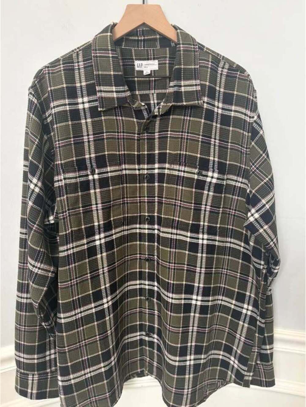 Gap Standard Utility Fit Waffle Plaid Shirt XL - NWOT